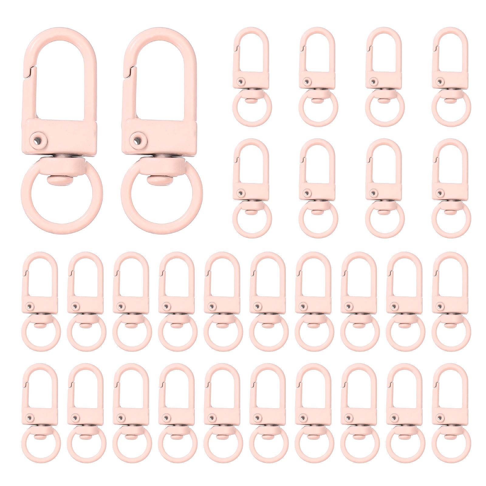 Mousqueton en métal rose clair pivotant à 360 degrés pour sac et cordon