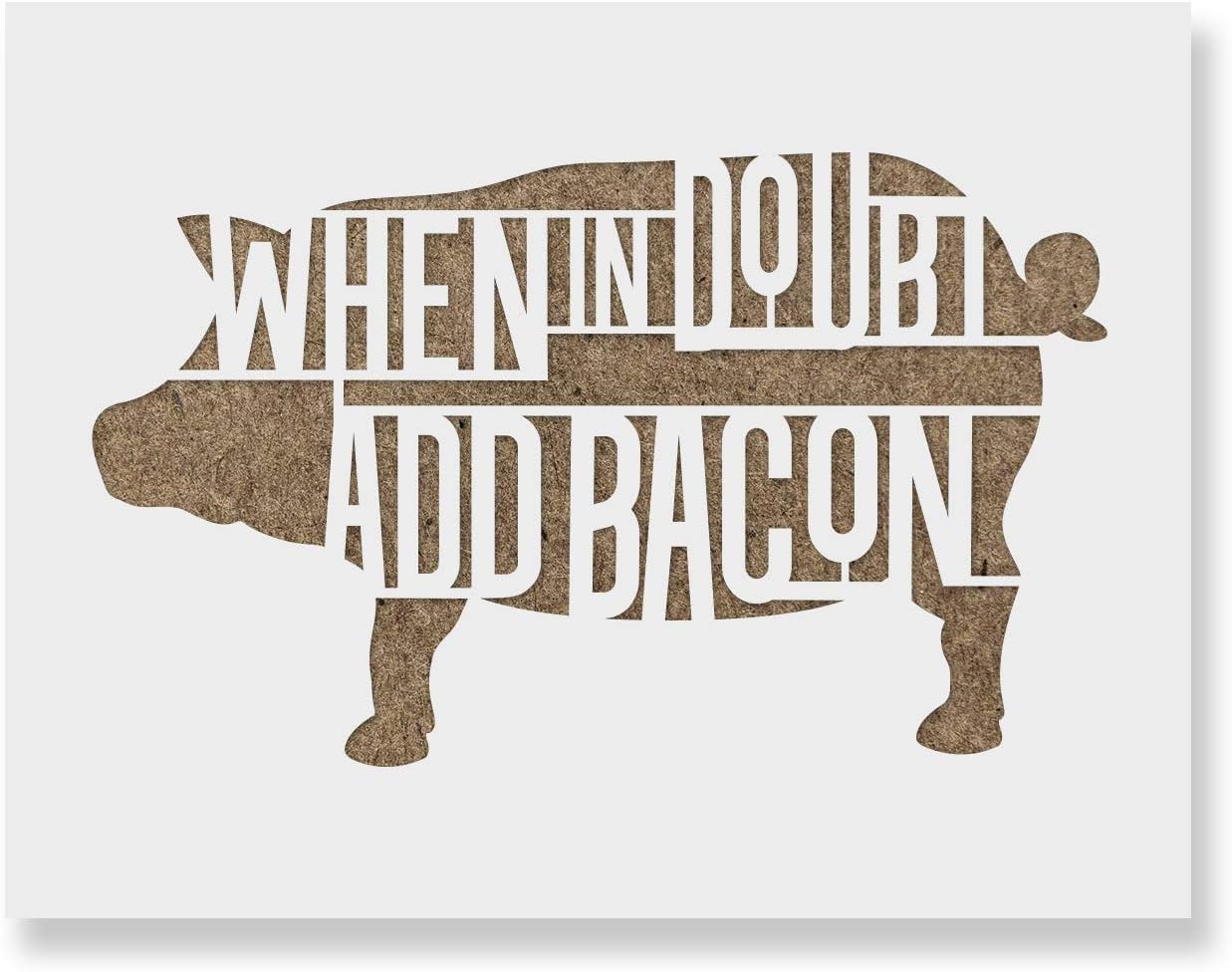 Add Bacon Pig Stencil - Foodie Art, Create Joyful Decor with A Funny Twist