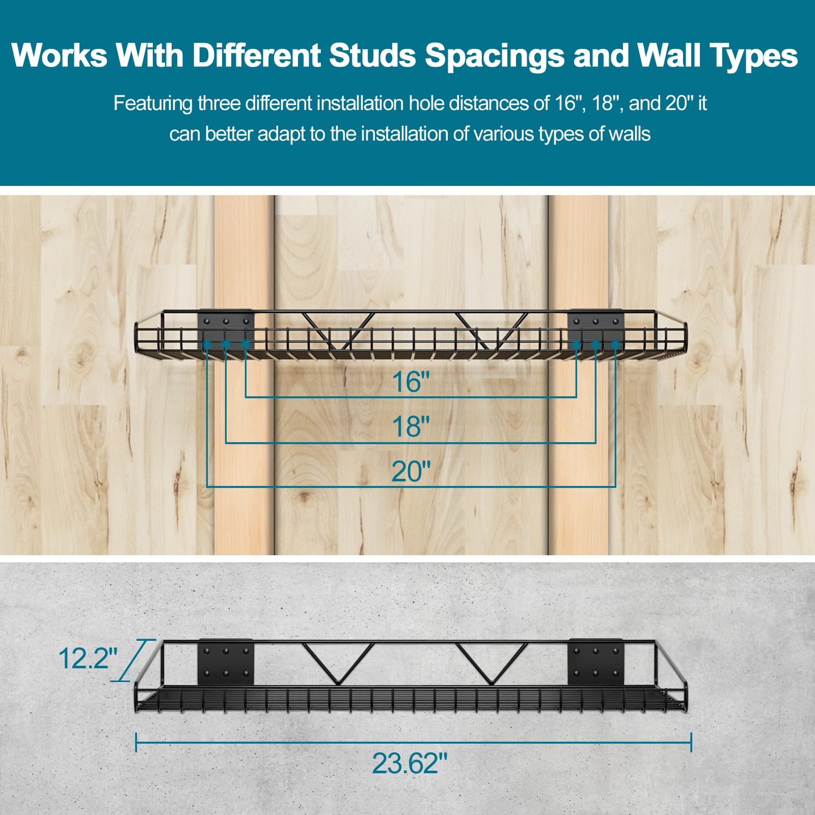 Garage Wall Shelving - 4 Pack, Heavy Duty -4 Garage Wall Shelving - 4 Pack, Heavy Duty -4