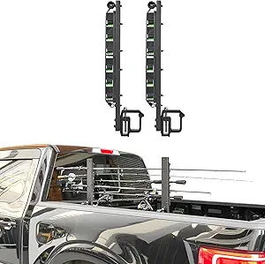 JOYTUTUS Truck Bed Fishing Rod Holder | 6-Rod Capacity | Secure Clamp-On Design | Fits Truck Bed & Boats | Horizontally or Vertically Place