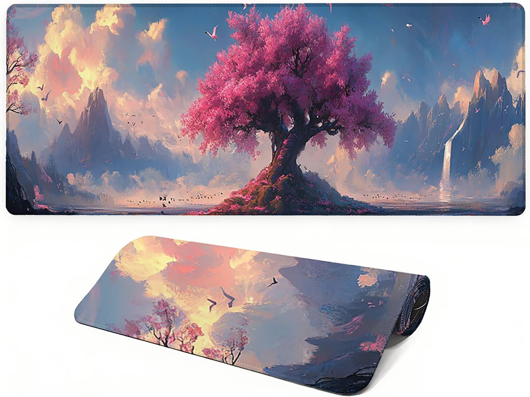 Podkładka pod mysz Lejnlnng XXL - 120x60cm - podkładka pod mysz dla dużych graczy, krajobraz XL antypoślizgowa gumowa mata na biurko, wodoodporna podkładka pod mysz o wysokiej precyzji i prędkości