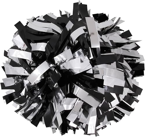 Miniatura 3 de ICObuty Pompones metálicos de animadora de 6 pulgadas, 1 par, 2 piezas