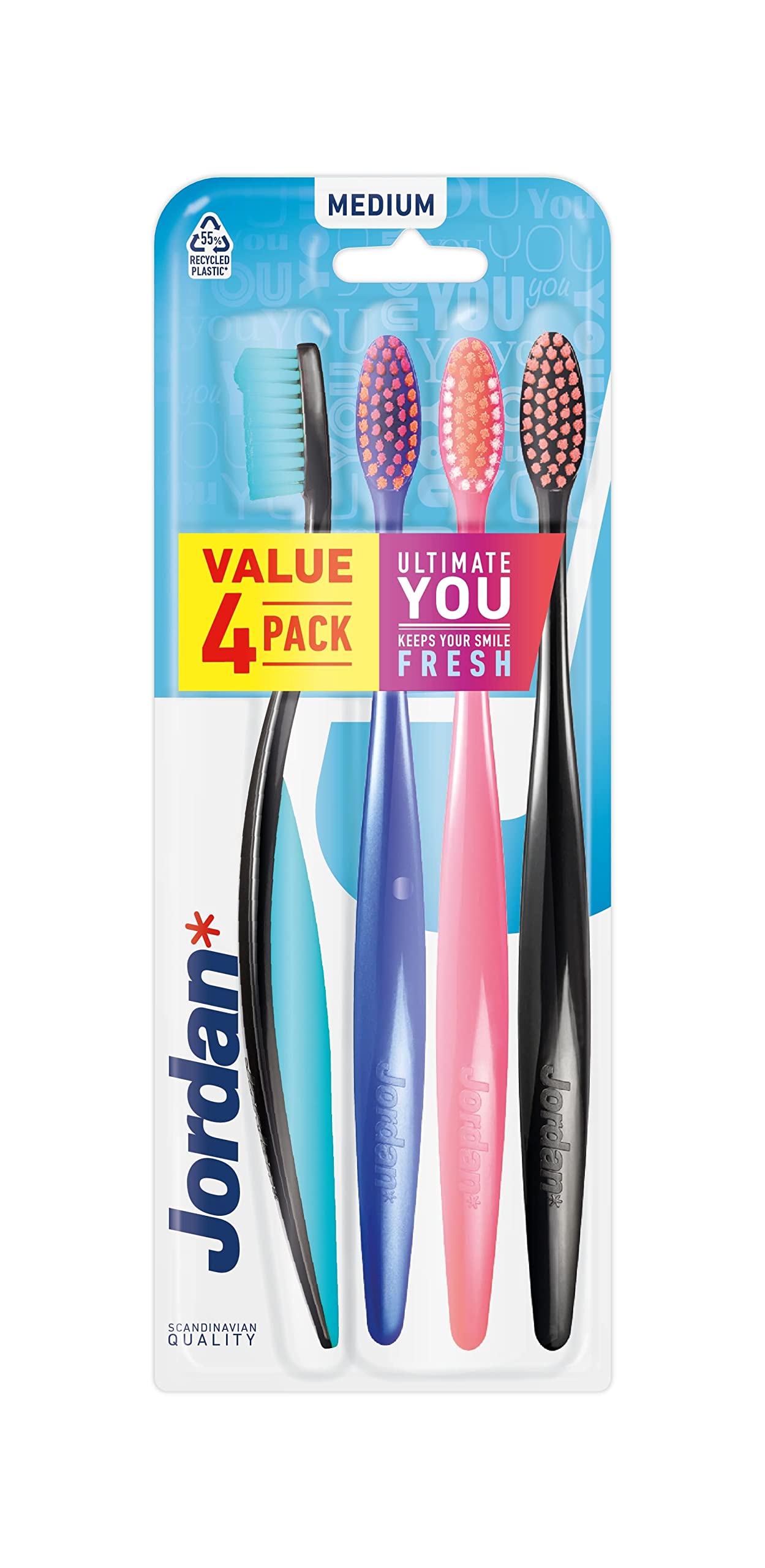 Jordan Ultimate Toothbrush - 4 Pieces (Medium)