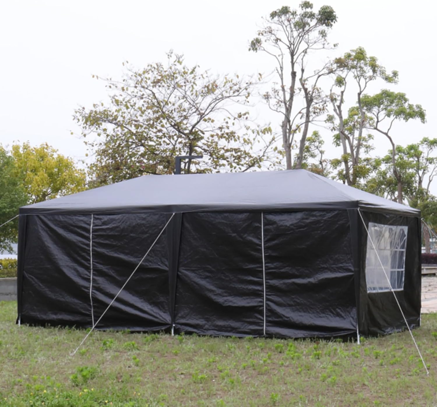 10x20 Black Outdoor Party Tent with 6 Removable Side Walls Outdoor Tent for Party Gazebo Awning Event Tent for Wedding Birthday Garden Party and Backyard Patio BBQ Camping