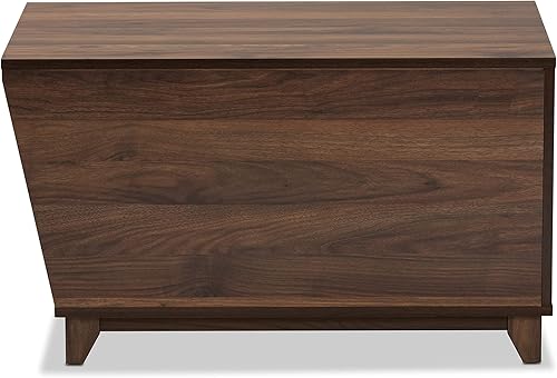 Miniatura 4 de Baxton Studio Eckhart - Caja de arena para gatos moderna y contemporánea con acabado marrón nogal