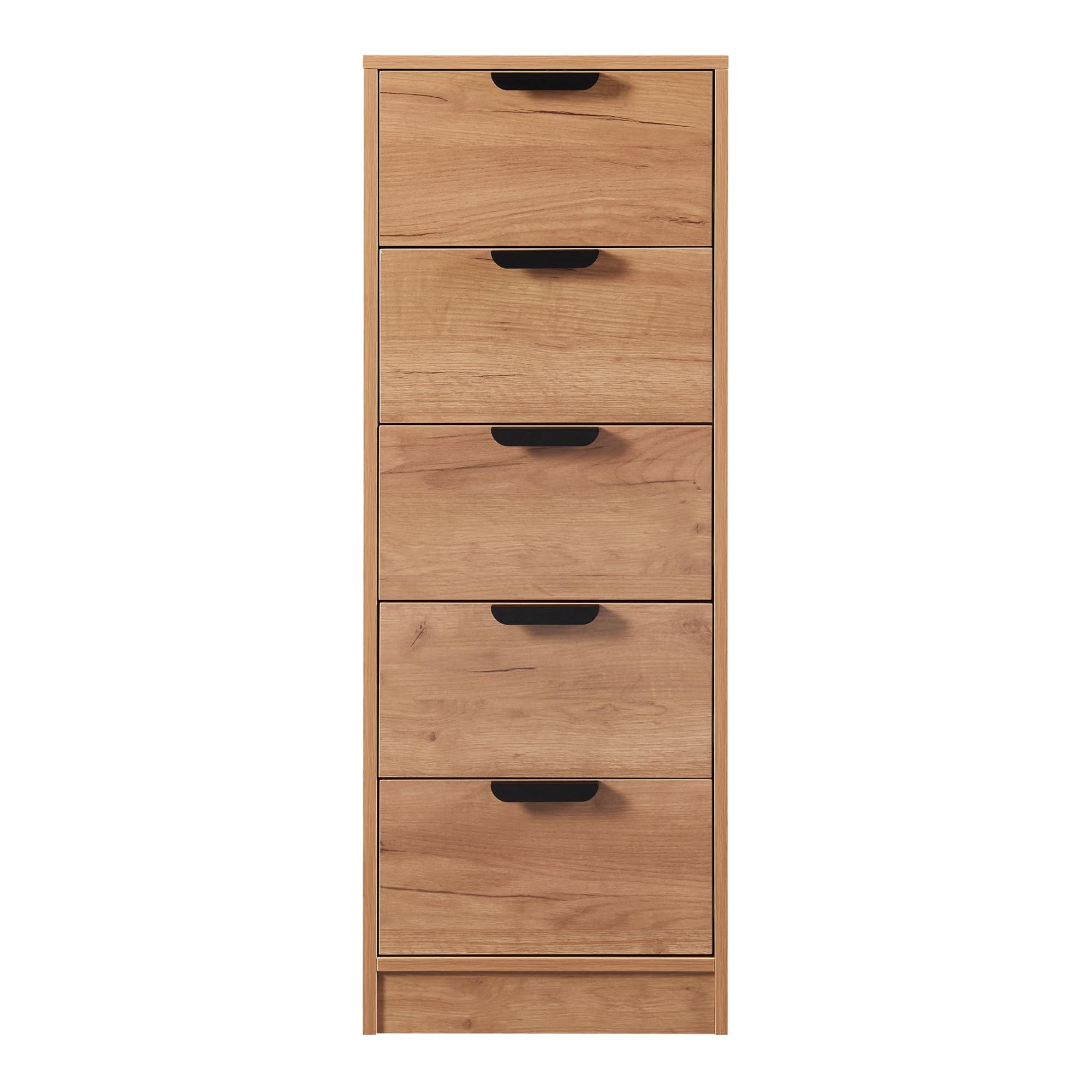 [en.casa] Comò con 5 Cassetti Casettiera per Camera da Letto Corridoio Soggiorno Mobile Organizzatore Archiviazione 108 x 40 x 40 cm Effetto Rovere