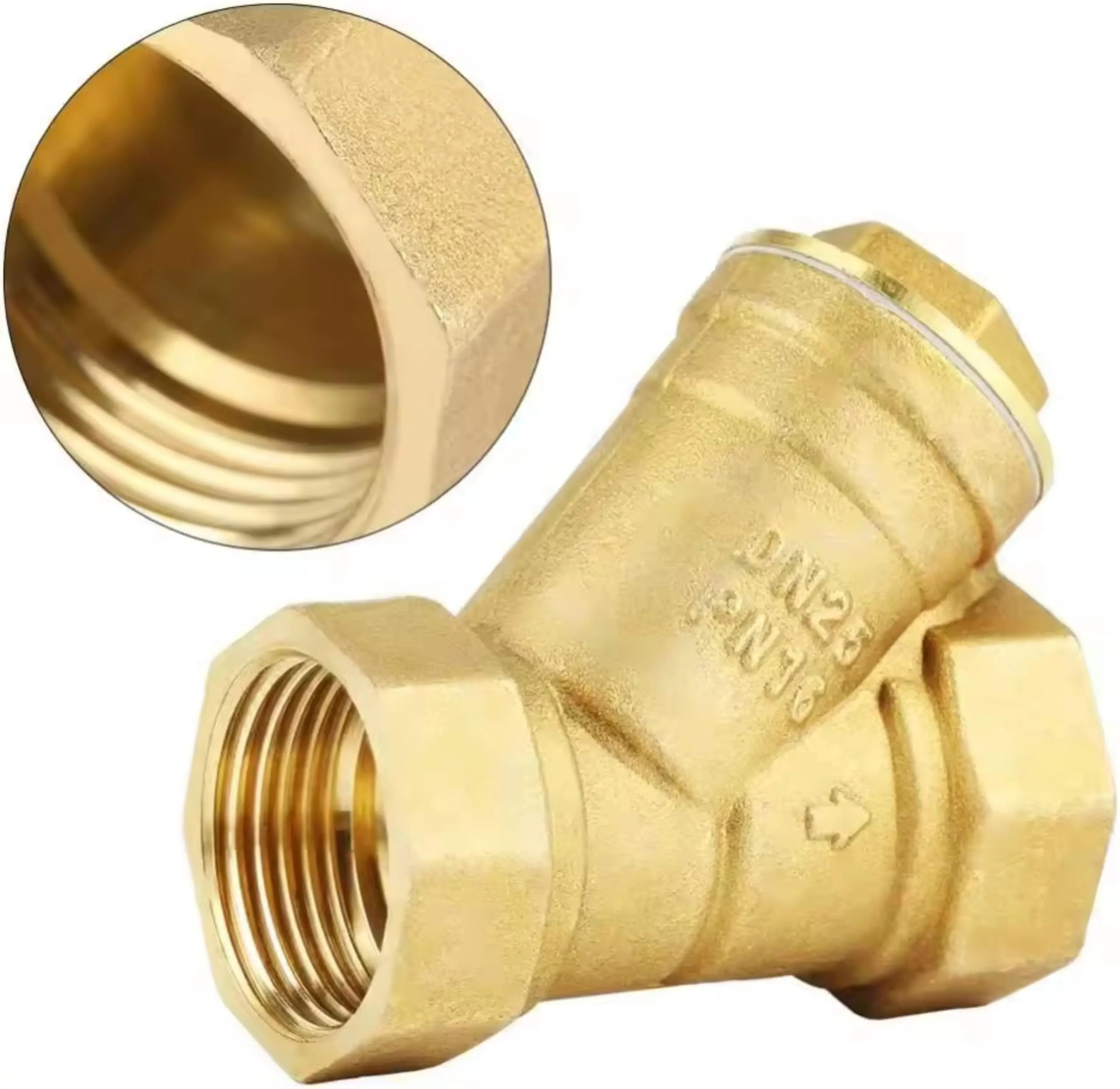 Valvole di sicurezza Valvola di ritegno a Y in ottone da 2 pollici con filettatura femmina, valvola a 3 vie, per filtrare acqua, acqua, ecc. Impurità Valvola di Sovrappressione