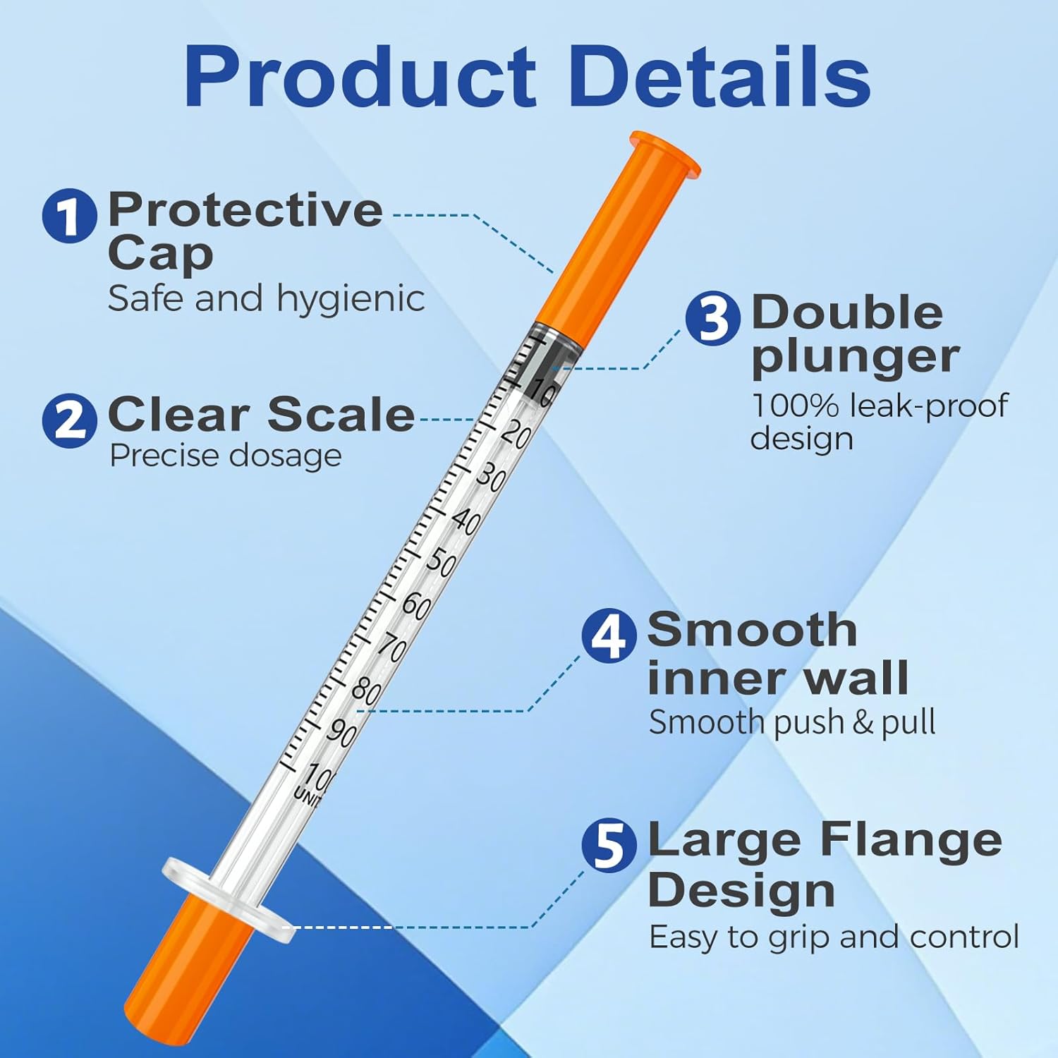 U-100 Lab Liquid Dispensing Tool, 1mL, 29G, 5/16", Individually Packed, Pack of 100