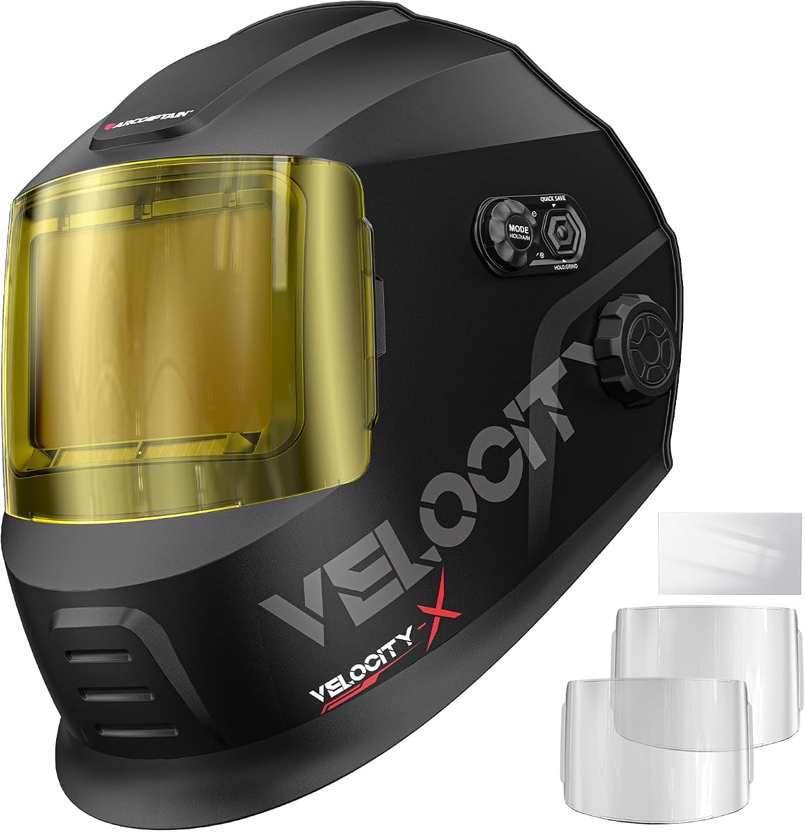 Intelligent Auto-Darkening Welding Helmet, 4.6" x 3.2" Screen | True Color 1/1/1/1 / 1/30000s Response / Internal Display / Smart Auto-Shade / Memory & Gradient Modes