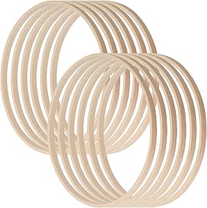 16-tlg. Bambus Ringe Set - 4 Größen Für Traumfänger & DIY Deko