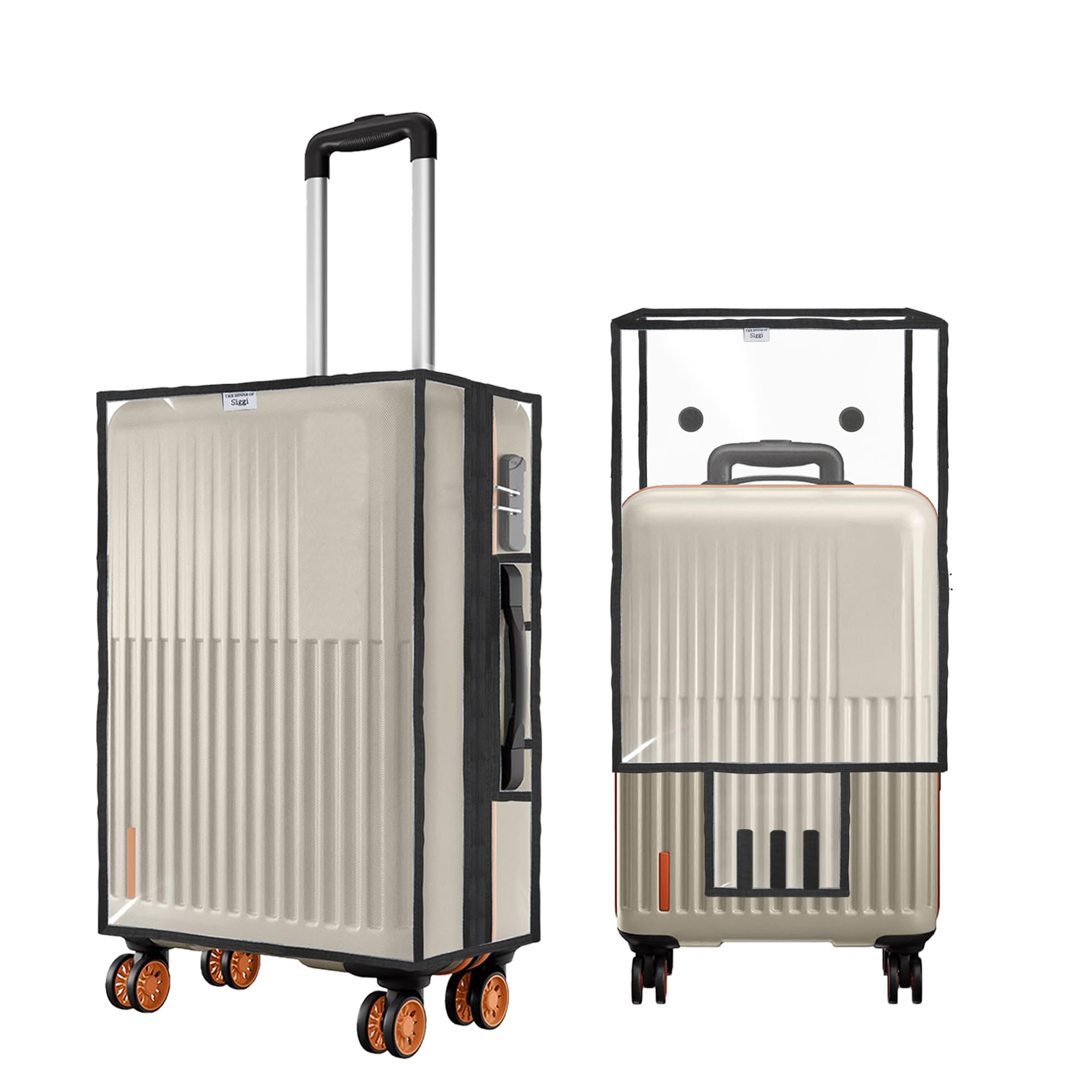 Trolley Bag Cover/Suitcase Bag Cover/Waterproof Dustproof Luggage Covers/Zippered Clear PVC Suitcase Covers Protectors (Set of 1) (24 inch)-image-32