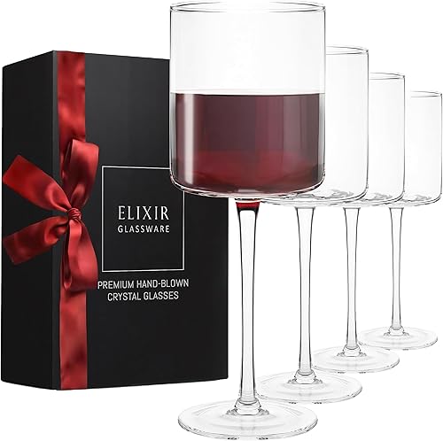 ELIXIR GLASSWARE Wine Glasses Set of 4 - 17oz -