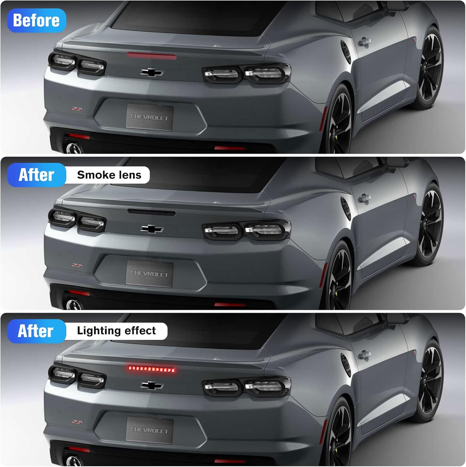 Camaro LED 3rd Third Brake Light, Rear Center High Mount Stop Light for Chevy Chevrolet Camaro Gen6 2016 2017 2018 2019 2020 (1PC)