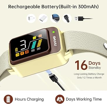 Dog Bark Collar-Rechargeable Smart Barking Collar- Anti Bark Training Collar with Adjustable Sensitivity Beep Vibration Shock- Bark Shock Collar for Small Large Medium Dogs