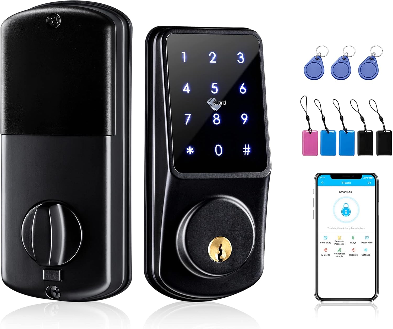 Prоmо 40% оƒƒ Smart Lock,CATCHFACE Deadbolt Smart Lock Smart Deadbolt Lock Bluetooth Door Locks for Front Door with Deadbolt Door Lock with Keypad TTlock App Key IC Card Auto Lock for Office Home Airbnb Door Lock Prоmо 40% оƒƒ Smart Lock,CATCHFACE Deadbolt Smart Lock Smart Deadbolt Lock Bluetooth Door Locks for Front Door with Deadbolt Door Lock with Keypad TTlock App Key IC Card Auto Lock for Office Home Airbnb Door Lock