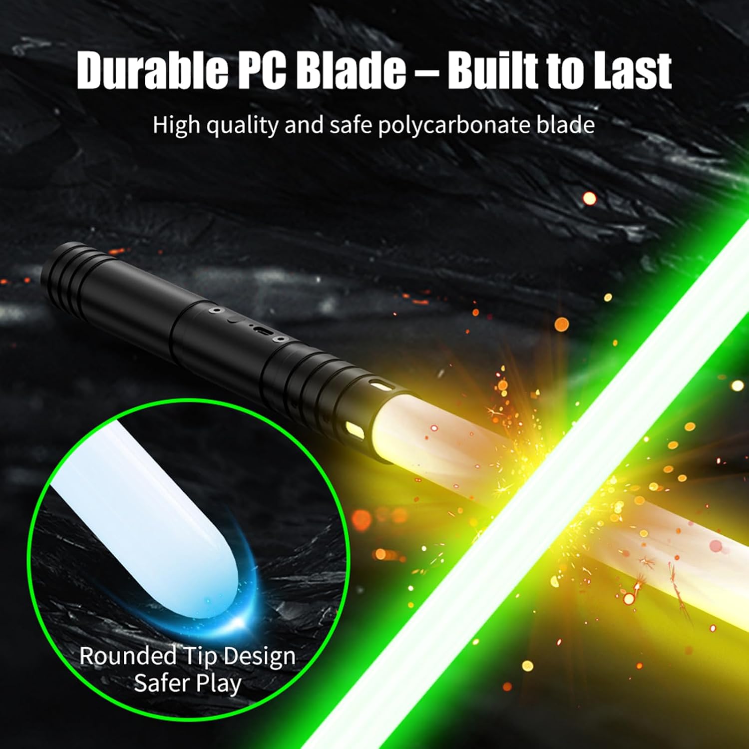 Lightsabers, Pro Dueling Light Sabers with 20 RGB Color and 4 Mode, USB Rechargeable Lightsabers with Connectors, Metal Hilt for Smooth Swinging, Suitable for Holiday Party Costume Games, 2 Packs