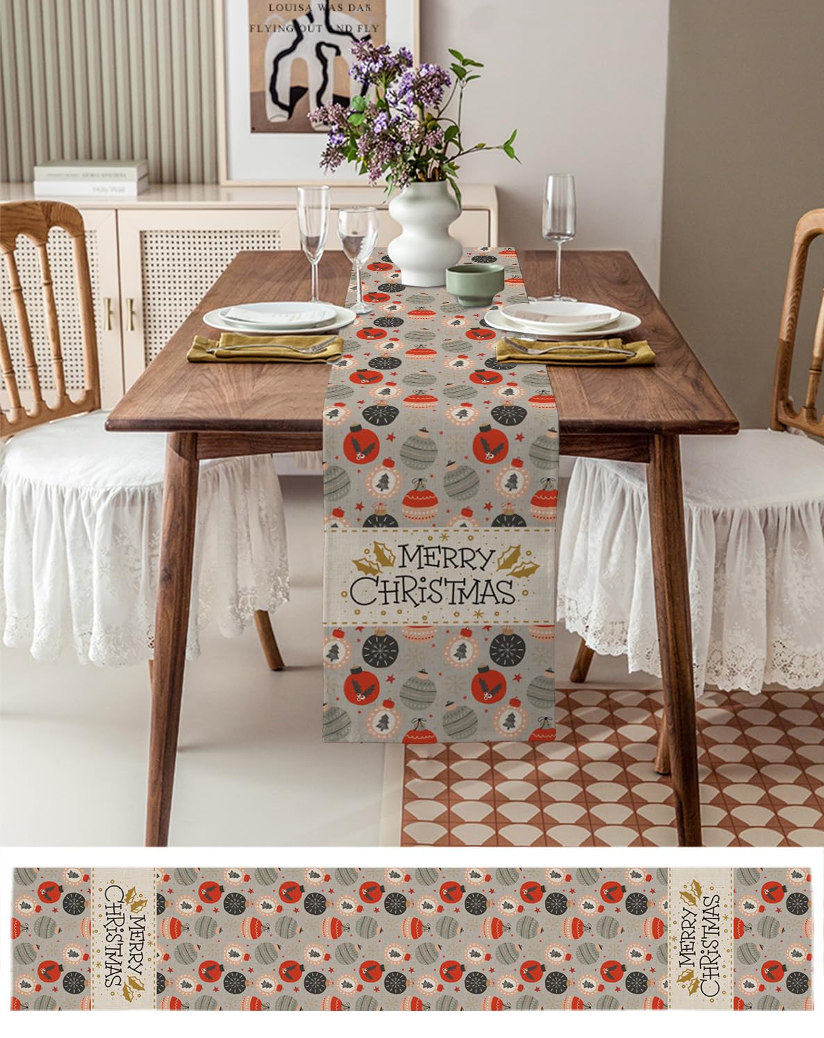 Camino De Mesa Rústico 33x183 Cm - Diseño Madera Para Comedor O Cocina