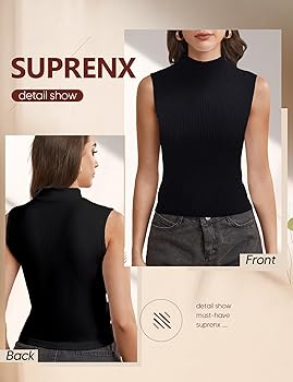 BRIEFING STRETHC MOCK NECK Sサイズ Suprenx Women's Mock Turtleneck Top Sleeveless Solid Rib