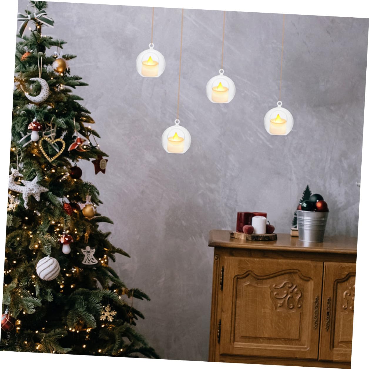 SEWACC Bolas de Adorno Transparentes Huecas de 8 Cm para Colgar, 20 Unidades de Plástico Resistente para Decoración Navideña, Bodas, Cumpleaños y Fiestas, Adornos Rellenables para DIY