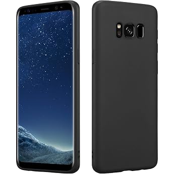 HSP Black Case Compatible with Samsung Galaxy S8 Premium TPU Silicone Case Suitable for Wireless Charging Scratch-Resistant Shockproof Case with Matte Surface Perfect Fit Soft Thin Protective Case