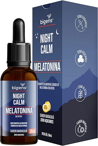 Night Calm Melatonina em gotas, 30 mL, Biogens (Maracujá)