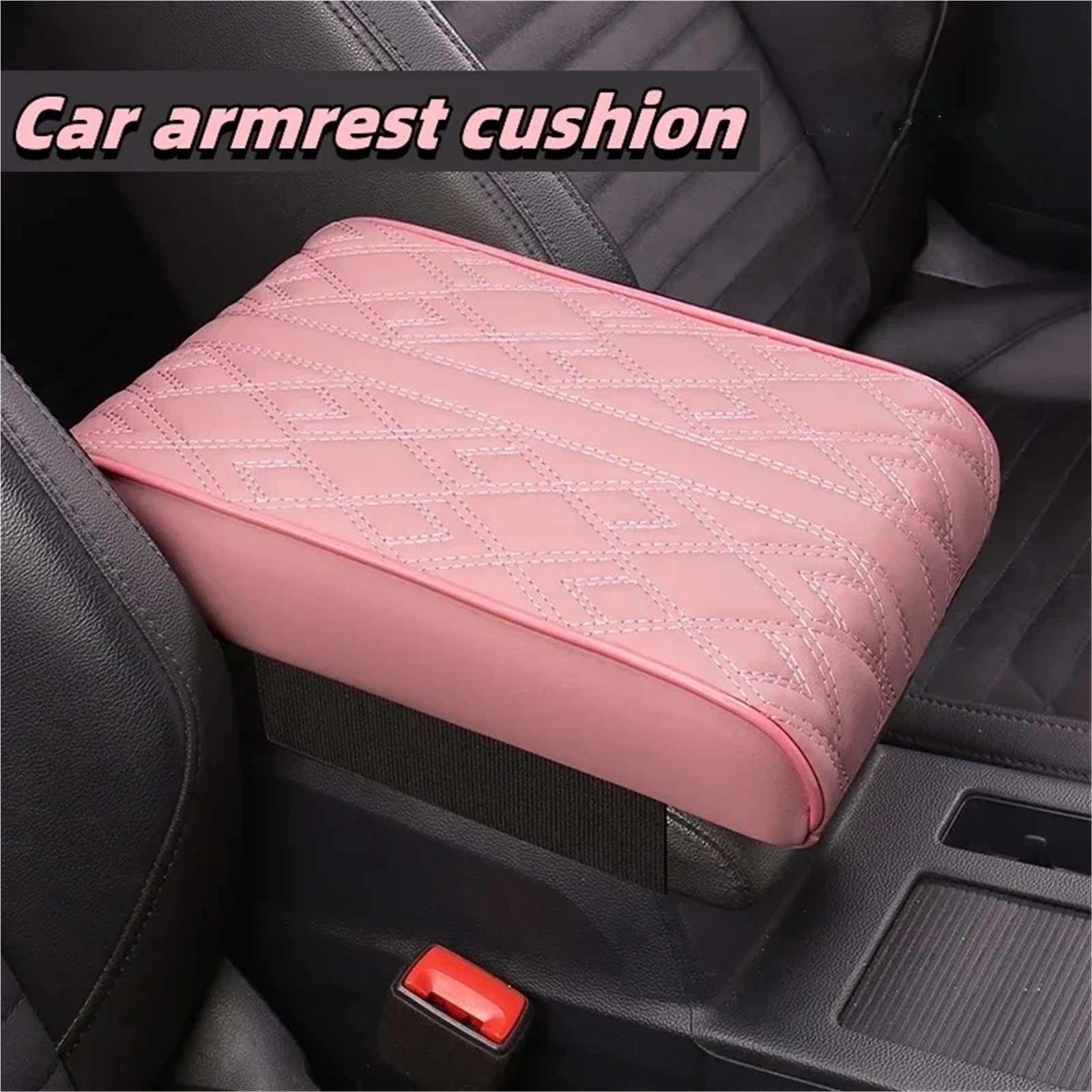 Middenconsole Organizer Box Mata Podłokietnika Samochodowego Ze Skóry PU, Podłokietnik Konsoli Środkowej, Poduszka Ochronna, Podłokietnik Samochodowy, Schowek, Pokrowiec(Armrest Black)