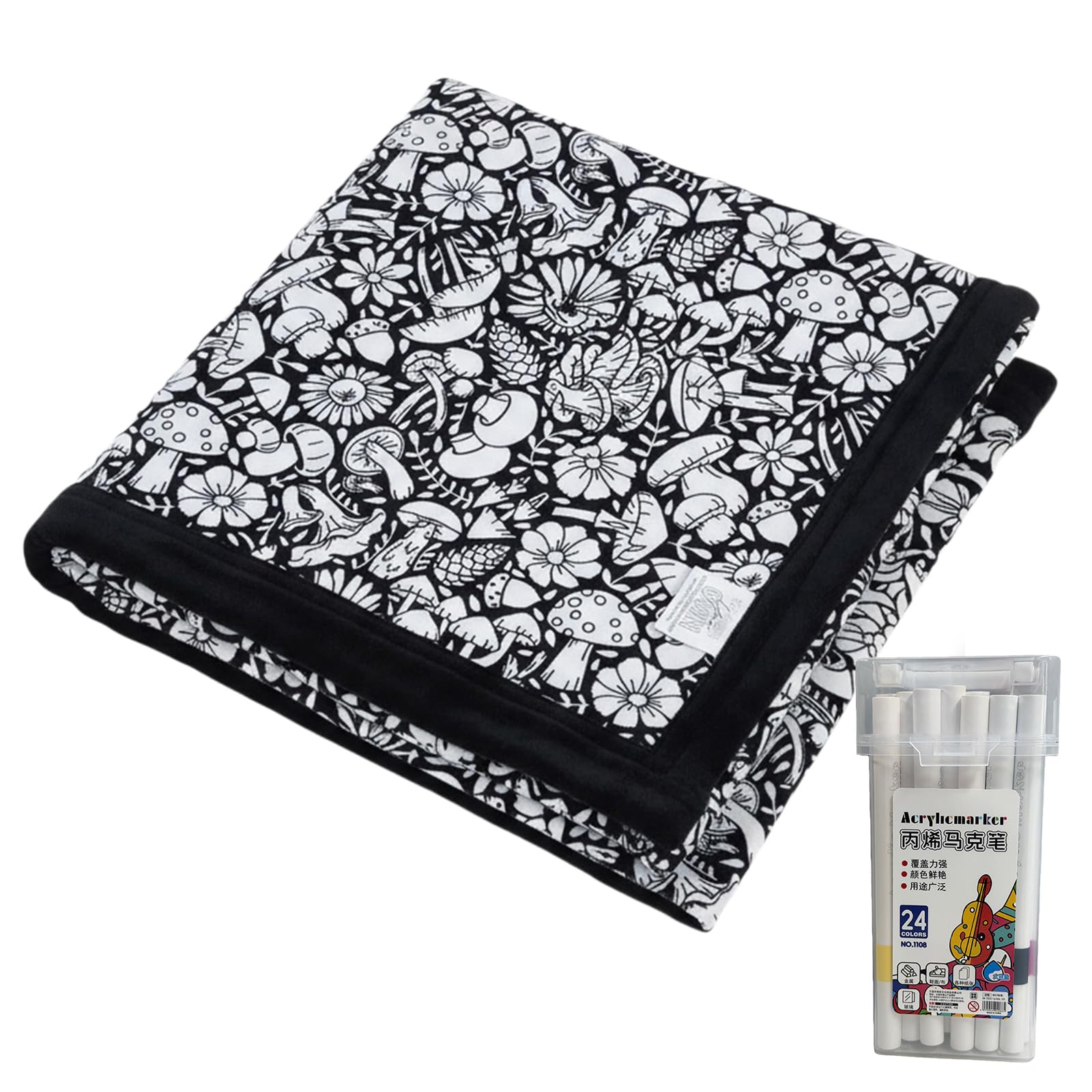 Color Your Own Blanket Washable Fuzzy Velvet Creative Art Project with Markers Painting Blanket for Holiday Arts Crafts Activity Party