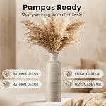 Ceramic Rustic vase 3 Piece Set,Small vase for Country Home Decoration,Modern Farmhouse Living Room Decor, Table Decoration, Bookcase, Fireplace and Entrance Decoration.(White)………