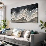 Wall Art Love Heart Modern Wall Art White Flower Canvas Painting Poster for Living Room Bedroom Dining Room Home Office Decor 30"x60"(75CMx150CM)