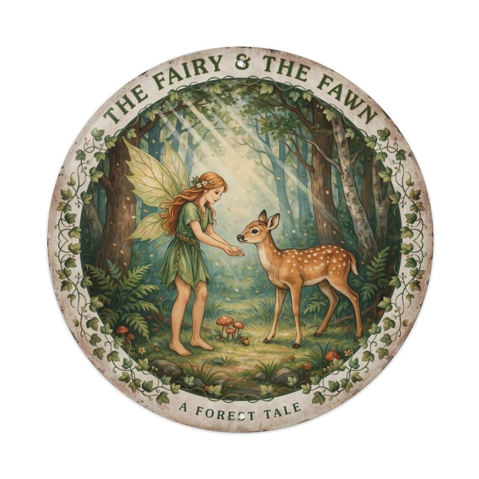 Honeybee Garden Fairy Metal Tin Sign Plaque