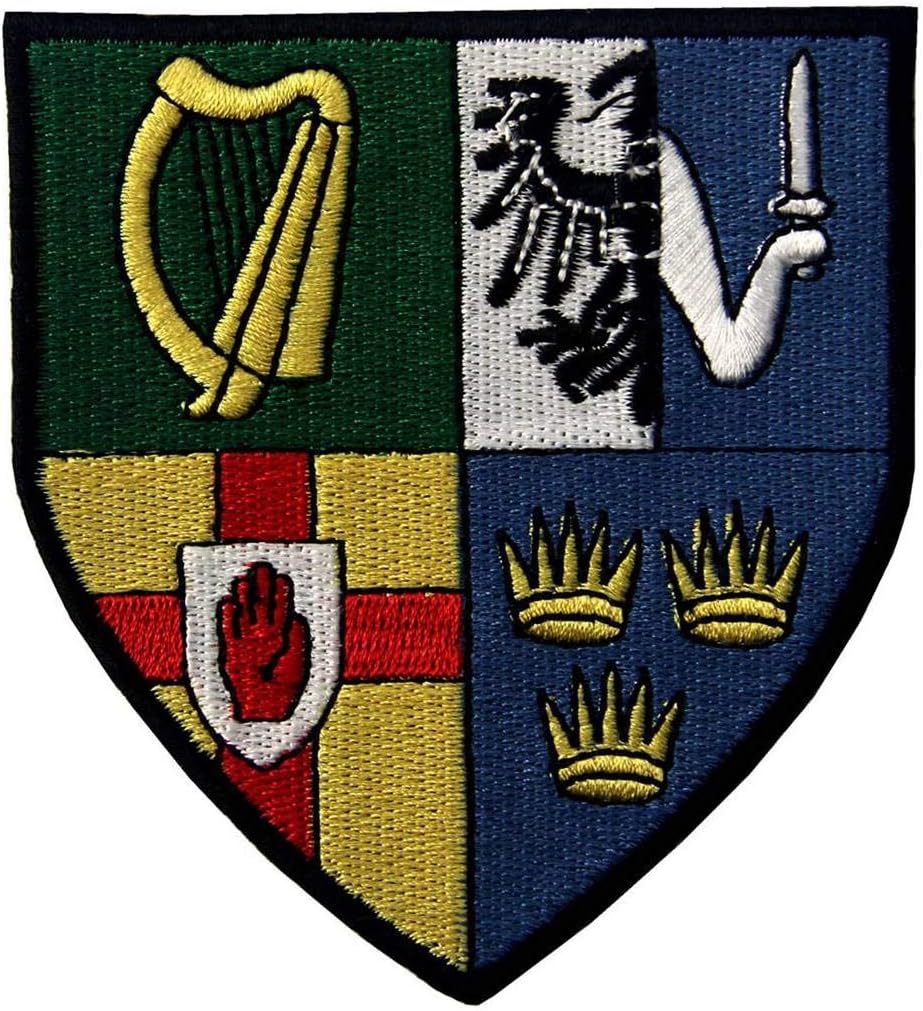 ZEGIN Ireland Provinces Shield Emblem Irish Coat of Arms Flag Embroidered Iron On Sew On Patch