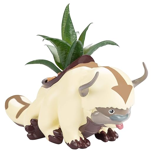 Avatar: The Last Airbender Appa Flying Bison Indoor Planter with Faux Succulent Plant - Resin - Great Avatar Gift - 6" x 2.5"