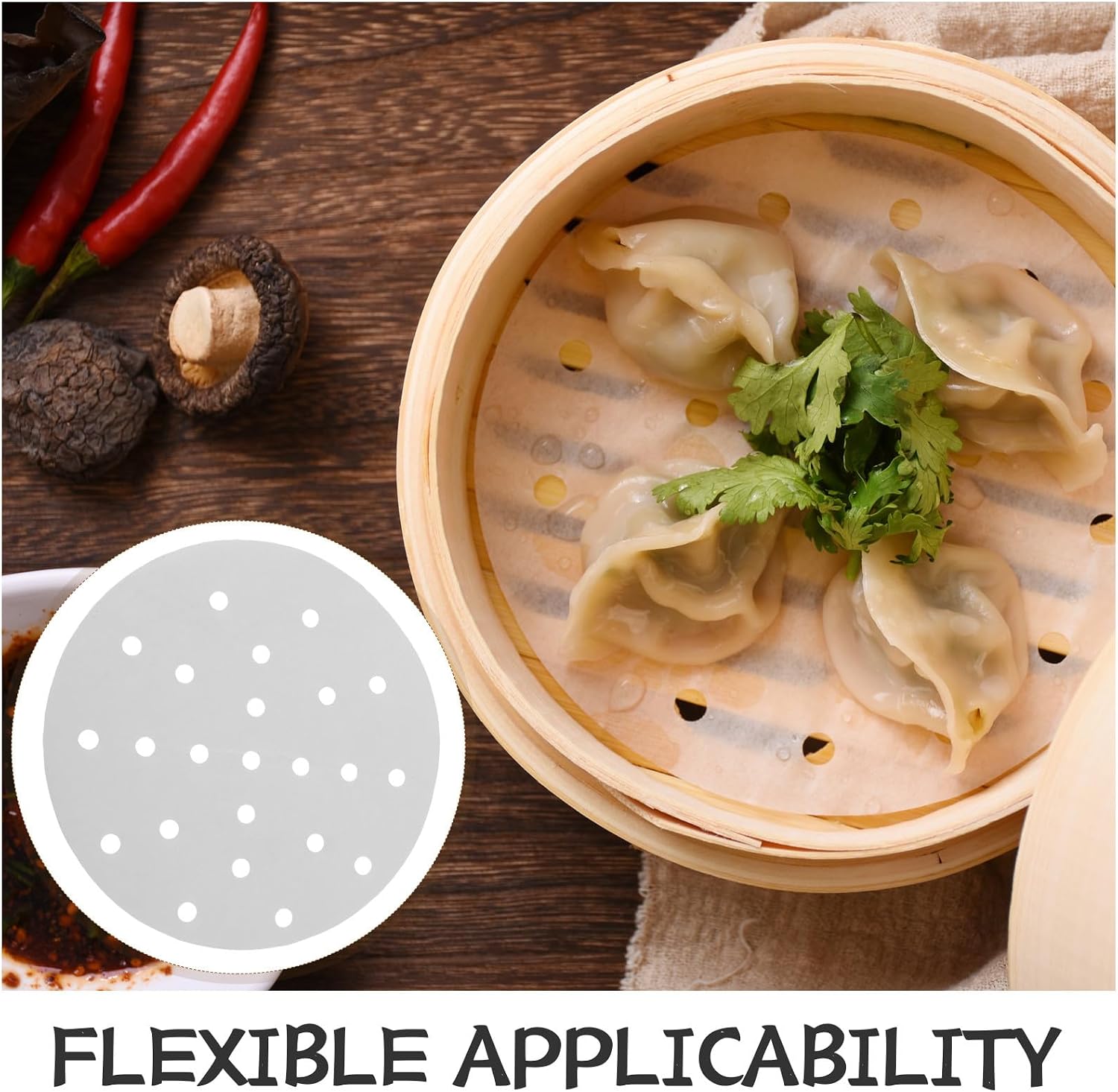 Steamer Mat Paper 400pcs White for Pastry and Steamed Buns