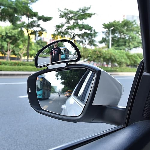 Miniatura 2 de Espejos retrovisores universales con ángulo amplio ajustable de 360 grados Yasoko, para puntos ciegos, Negro