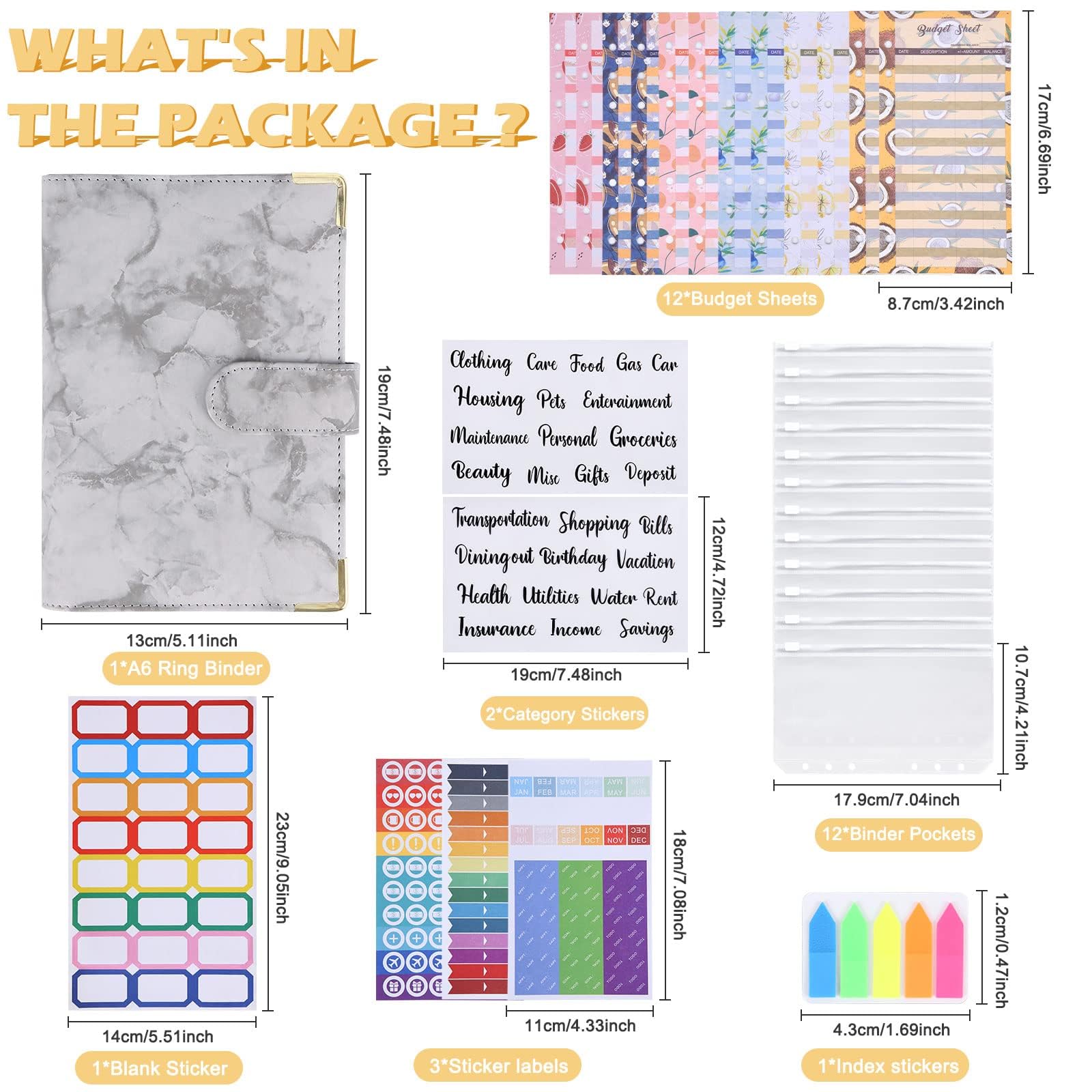 Raccoglitore Notebook A6 Con 12 Buste Trasparenti - Organizzatore Budget Con Etichette E Fogli | Colore Viola - Foto 2