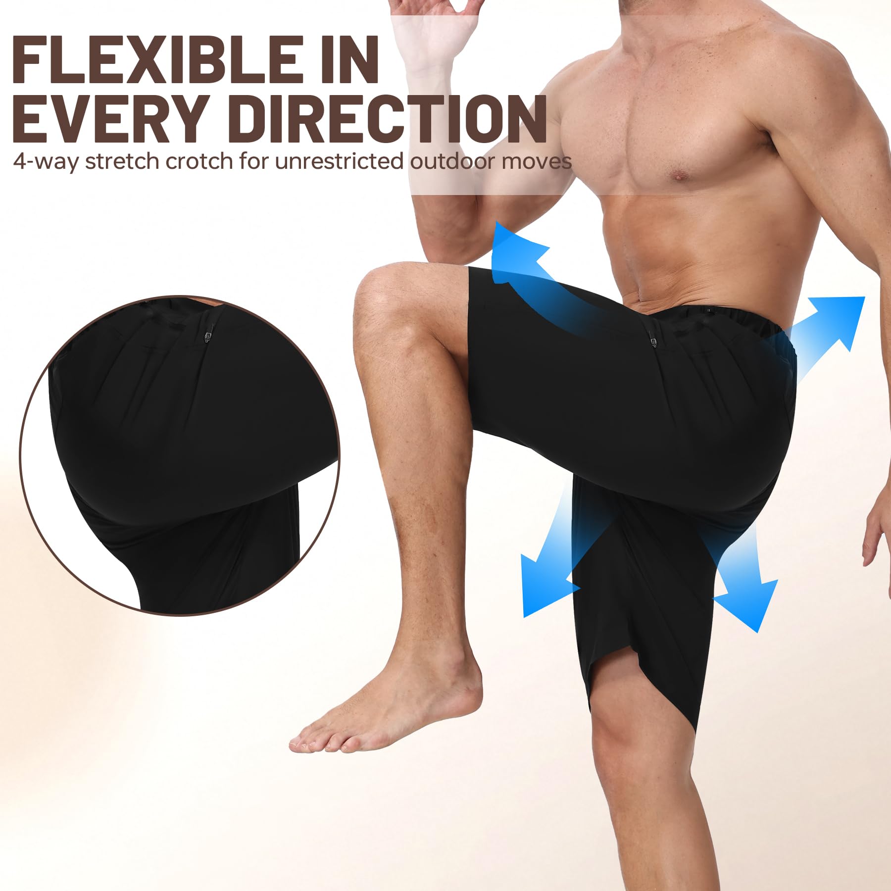 X-TIGER Pantalones Cortos Cargo Hombre Senderismo Verano Secado Rápido Transpirable Impermeable con 5 Bolsillos con Cremallera para Trekking Escalada Trabajo al Aire Libre