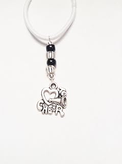 Black Mini I Love to Cheer Charm TagTailz Unique Fashion Accessory Gifts for Girls - Gifts for Tweens Tie Them Anywhere!!