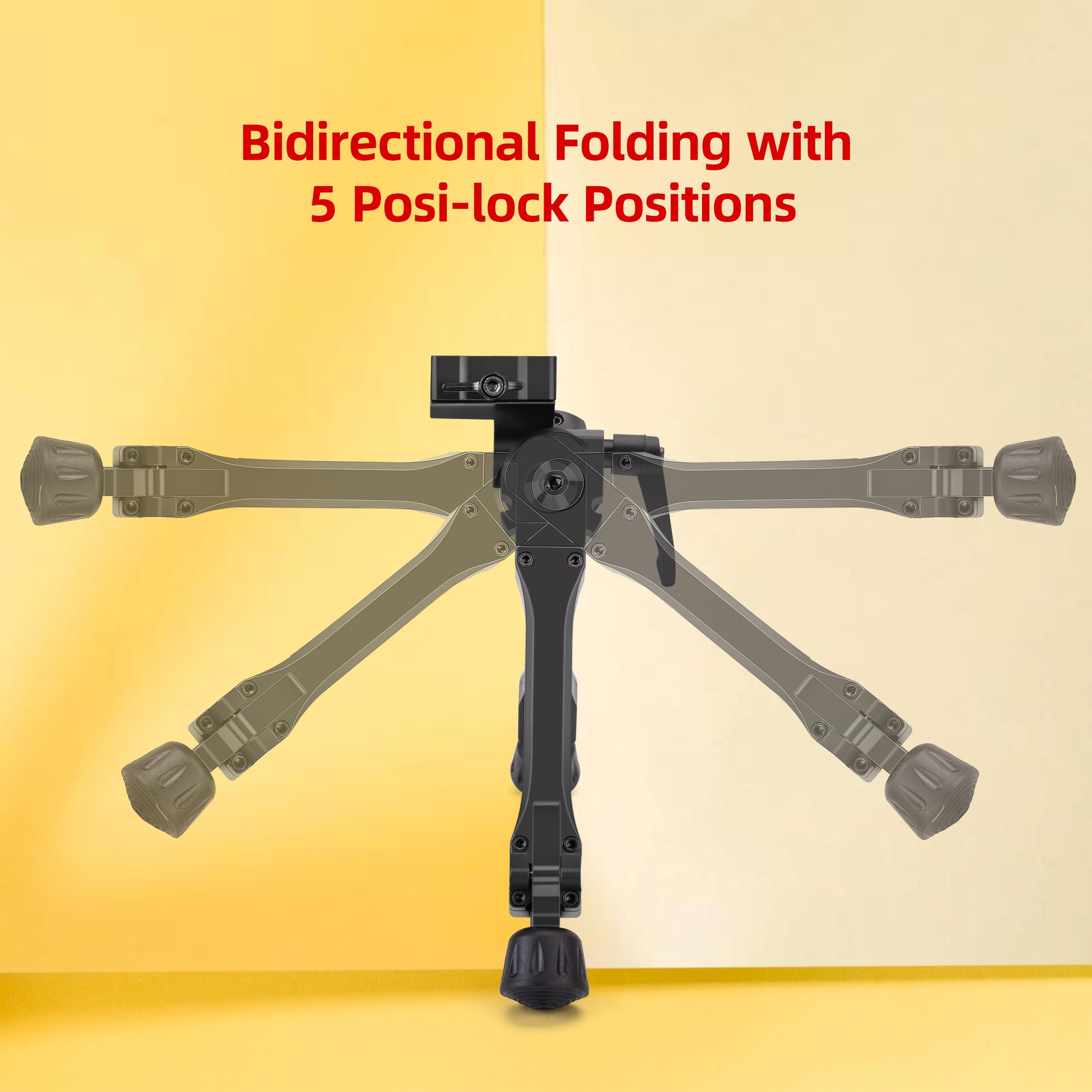 Bípode pivotante inclinable para Picatinny Weaver, con adaptador de tornillo de 1/4 pulgadas