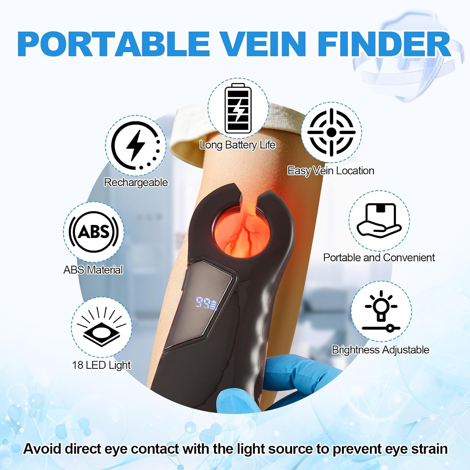 3rd-Gen Rechargeable Portable Vein Finder, Suitable for All Skin Types
