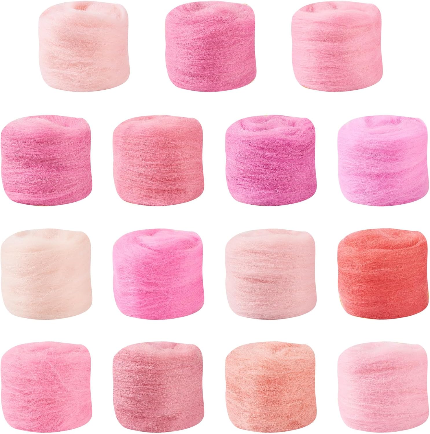 Wool Roving Yarn for Needle Felting Pink Soft Fibre Wool Supplies for DIY Hand Spinning Weaving Beginners Adults Handmade Dolls Felted Animal Women 75 G