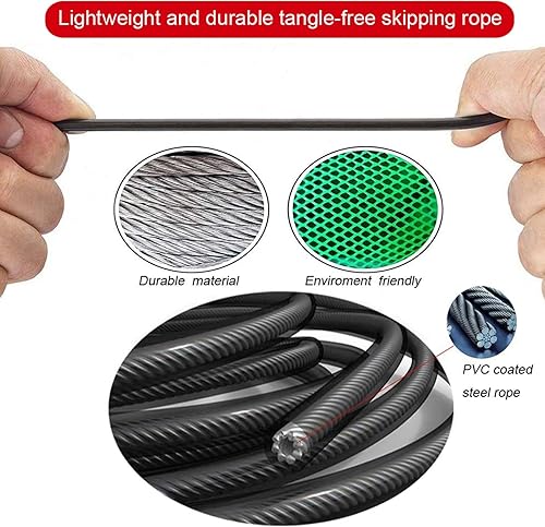 Miniatura 6 de Redify Cuerda de saltar, cuerdas de saltar para fitness, para mujeres, hombres y niños, cuerda de salto de velocidad para entrenamiento con