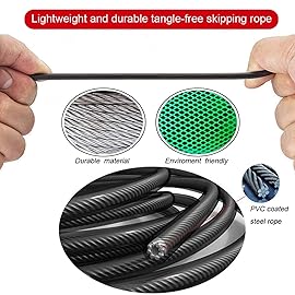 Redify Jump Rope,Jump Ropes for Fitness for Women Men and Kids,Speed Jumping Rope for Workout with Ball Bearings,Adjustable Skipping Rope for Exercise&Slim Body at Home School Gym (Black)