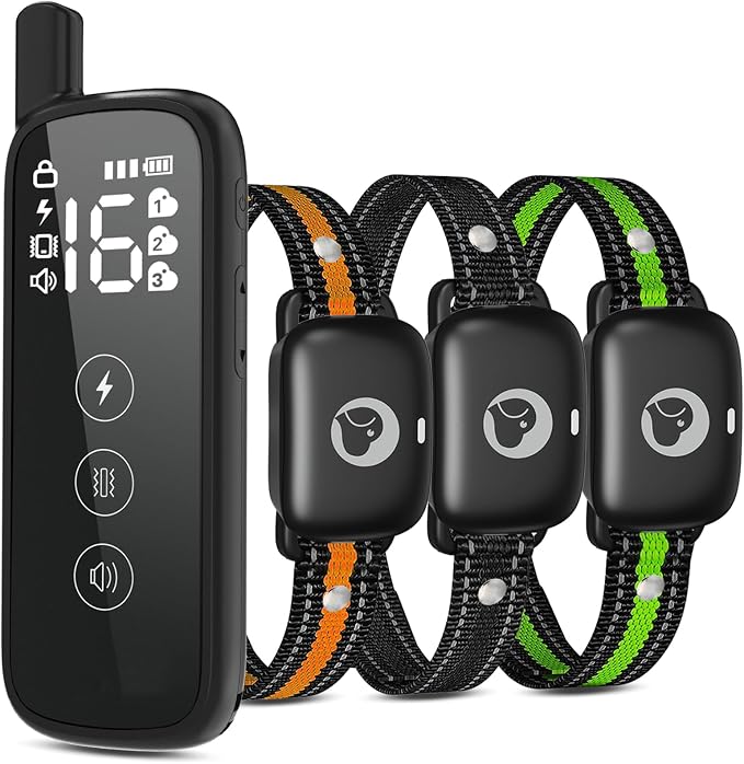 Dog Shock Collar with Remote, 2400ft Waterproof Dog Training Collars 3 Dogs