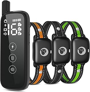 Dog Shock Collar with Remote, 2400ft Waterproof Dog Training Collars 3 Dogs for Large Medium Small Dogs Electric Shockers Collars, Training with Beep Vibration Safe Shock(1-16) Mode