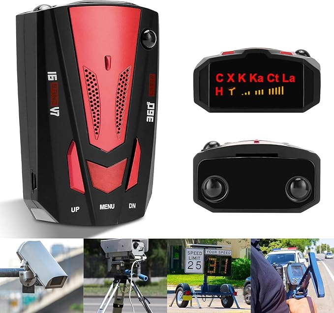 Car Radar Detector, Newest Voice Speed Alert, 360degree