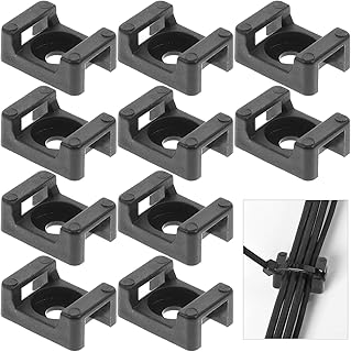 TEHAUX Cable Zip Tie Saddle Type Mounts Base Cable Ties Tapping Screw Wire Cable Clips Organizer Holders Clamps Clamps fasteners 500pcs Black