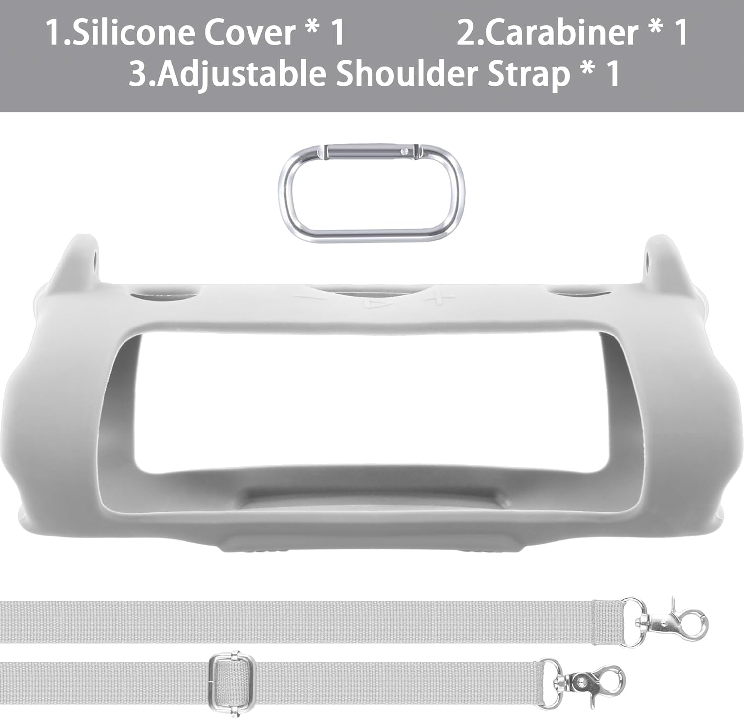 khanka for JBL Charge 6 Waterproof Portable Bluetooth Speaker Silicone Case,Soft Protective Sleeve Cover with Shoulder Strap for JBL Charge 6 Speaker (White) - Image 8