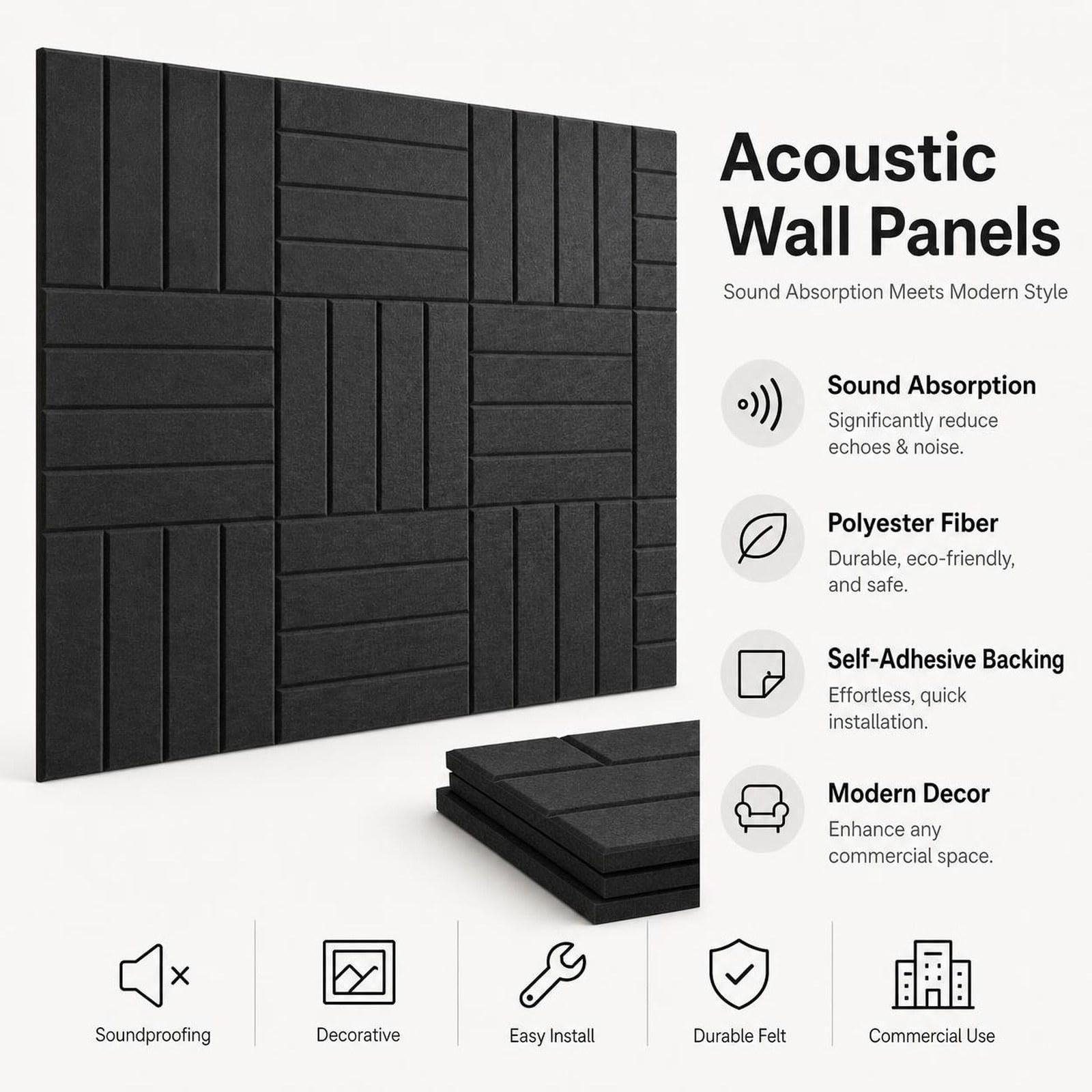 20 Paneles Acústicos Fonoabsorbentes para La Reducción Del Ruido, Ideales para Uso Doméstico.