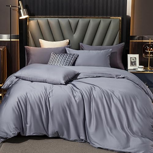 Miniatura 137 de MooMee Queen Duvet Cover Set, 100% Extra Long Staple Cotton 600 Thread Count Sateen Silky Soft Breathable Durable Luxury Hotel Quality Bedding Set