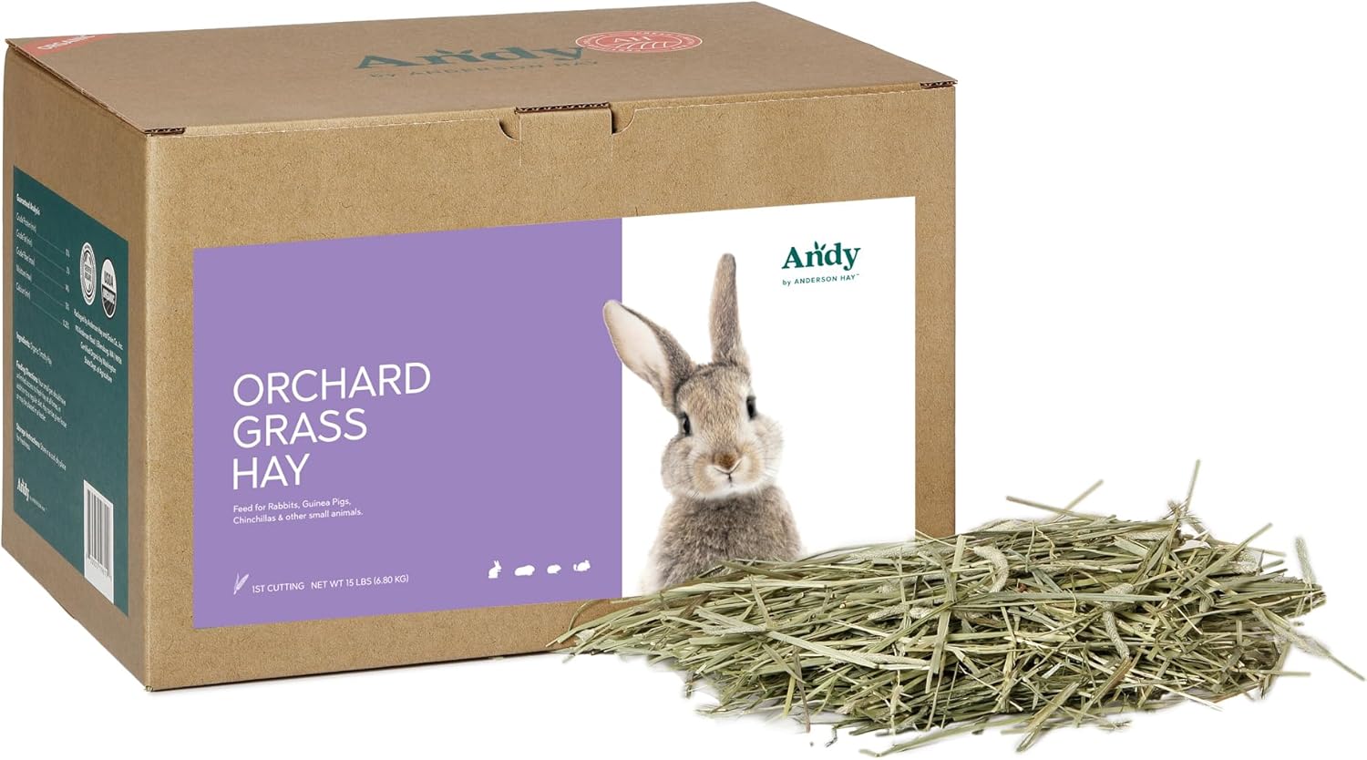 Andy Premium All Natural Orchard Grass Hay Small Pet Food
